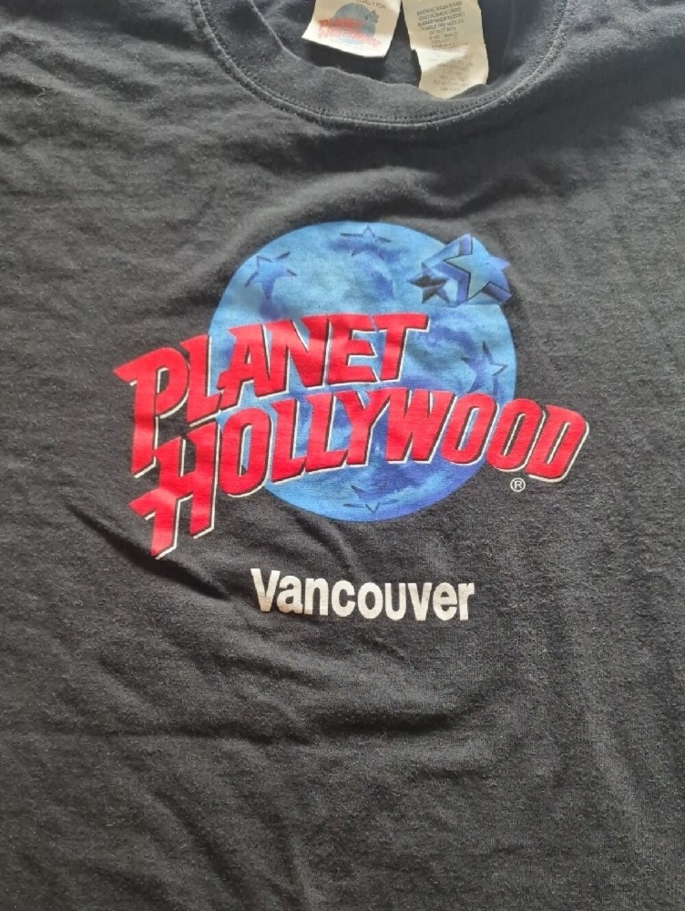 Vintage 90's Planet Hollywood Vancouver Black Graphic Tee - Men's Short Sleeve - Picture 4 of 10
